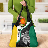 Personalised PNG Enga Province Grocery Bag Bird of Paradise Tattoo Flag Motif LT9 - Polynesian Pride