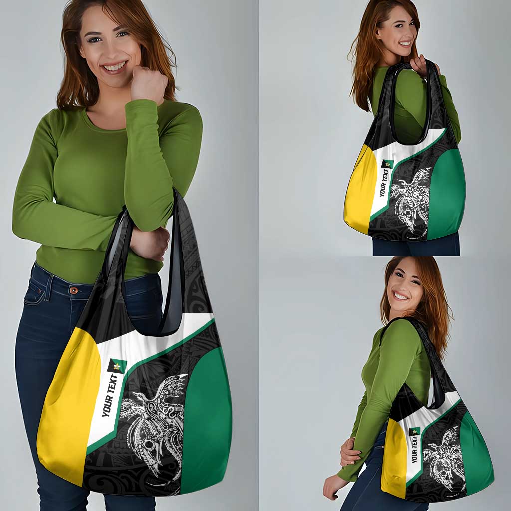 Personalised PNG Enga Province Grocery Bag Bird of Paradise Tattoo Flag Motif LT9 - Polynesian Pride