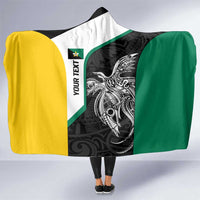 Personalised PNG Enga Province Hooded Blanket Bird of Paradise Tattoo Flag Motif LT9 One Size Green - Polynesian Pride