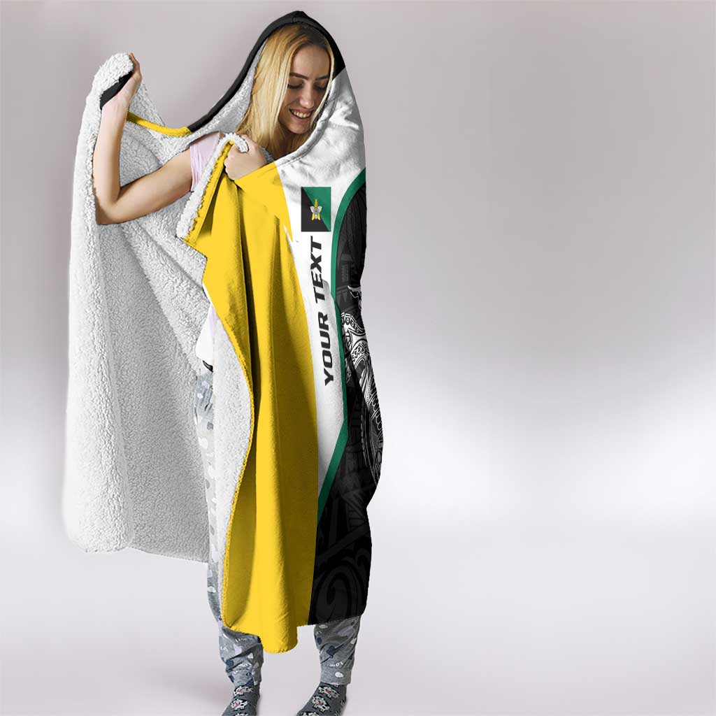Personalised PNG Enga Province Hooded Blanket Bird of Paradise Tattoo Flag Motif LT9 - Polynesian Pride
