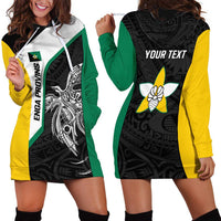 Personalised PNG Enga Province Hoodie Dress Bird of Paradise Tattoo Flag Motif LT9 - Polynesian Pride