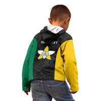 Personalised PNG Enga Province Kid Hoodie Bird of Paradise Tattoo Flag Motif LT9 - Polynesian Pride