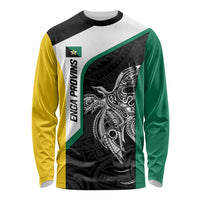 Personalised PNG Enga Province Long Sleeve Shirt Bird of Paradise Tattoo Flag Motif LT9 Unisex Green - Polynesian Pride