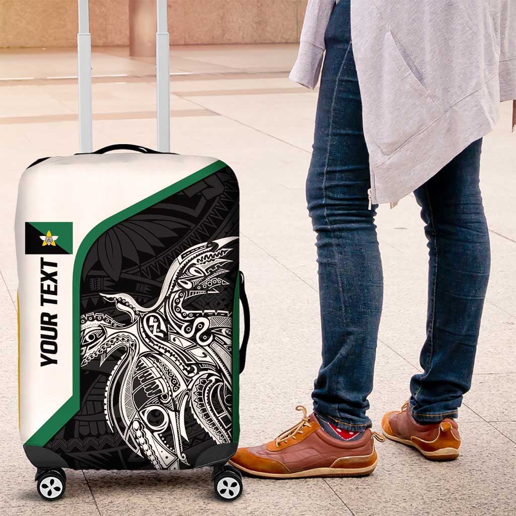 Personalised PNG Enga Province Luggage Cover Bird of Paradise Tattoo Flag Motif - Polynesian Pride