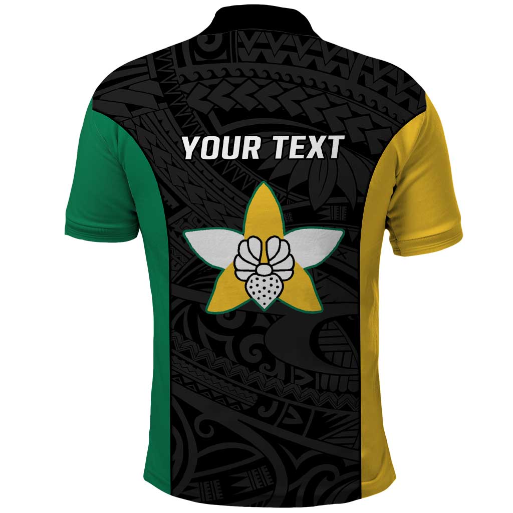 Personalised PNG Enga Province Polo Shirt Bird of Paradise Tattoo Flag Motif LT9 - Polynesian Pride
