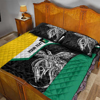 Personalised PNG Enga Province Quilt Bed Set Bird of Paradise Tattoo Flag Motif LT9 - Polynesian Pride