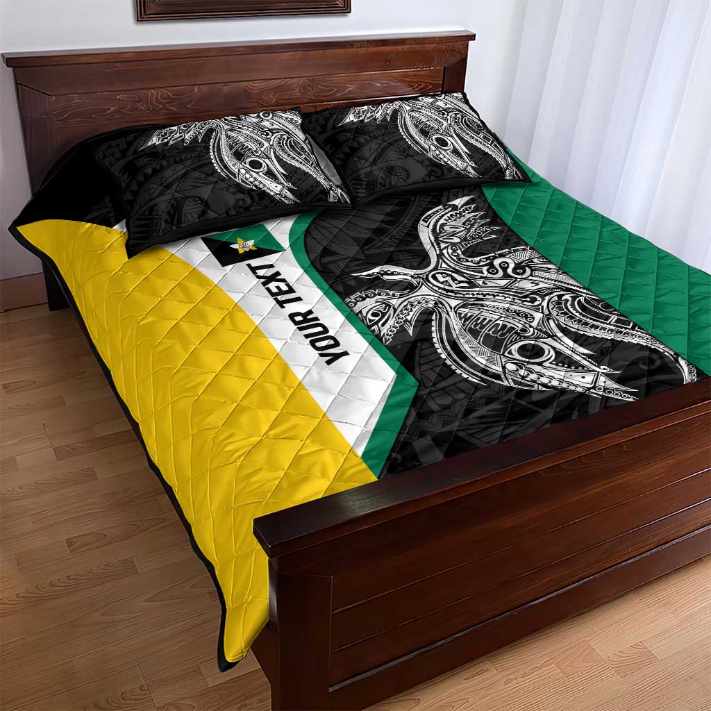 Personalised PNG Enga Province Quilt Bed Set Bird of Paradise Tattoo Flag Motif LT9 - Polynesian Pride