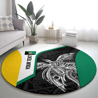 Personalised PNG Enga Province Round Carpet Bird of Paradise Tattoo Flag Motif LT9 - Polynesian Pride