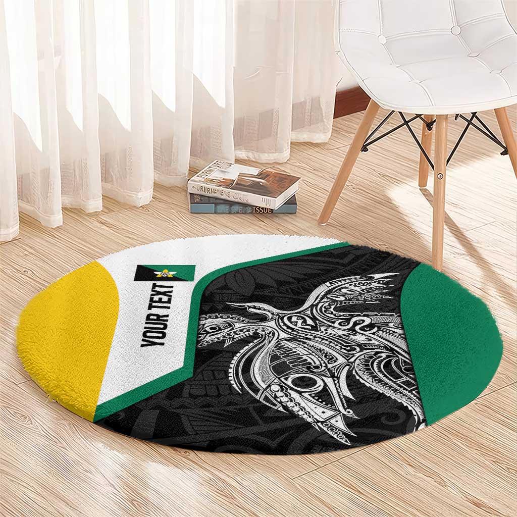 Personalised PNG Enga Province Round Carpet Bird of Paradise Tattoo Flag Motif LT9 - Polynesian Pride