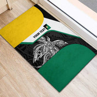 Personalised PNG Enga Province Rubber Doormat Bird of Paradise Tattoo Flag Motif LT9 - Polynesian Pride