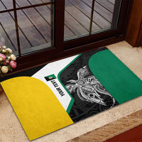 Personalised PNG Enga Province Rubber Doormat Bird of Paradise Tattoo Flag Motif LT9 - Polynesian Pride