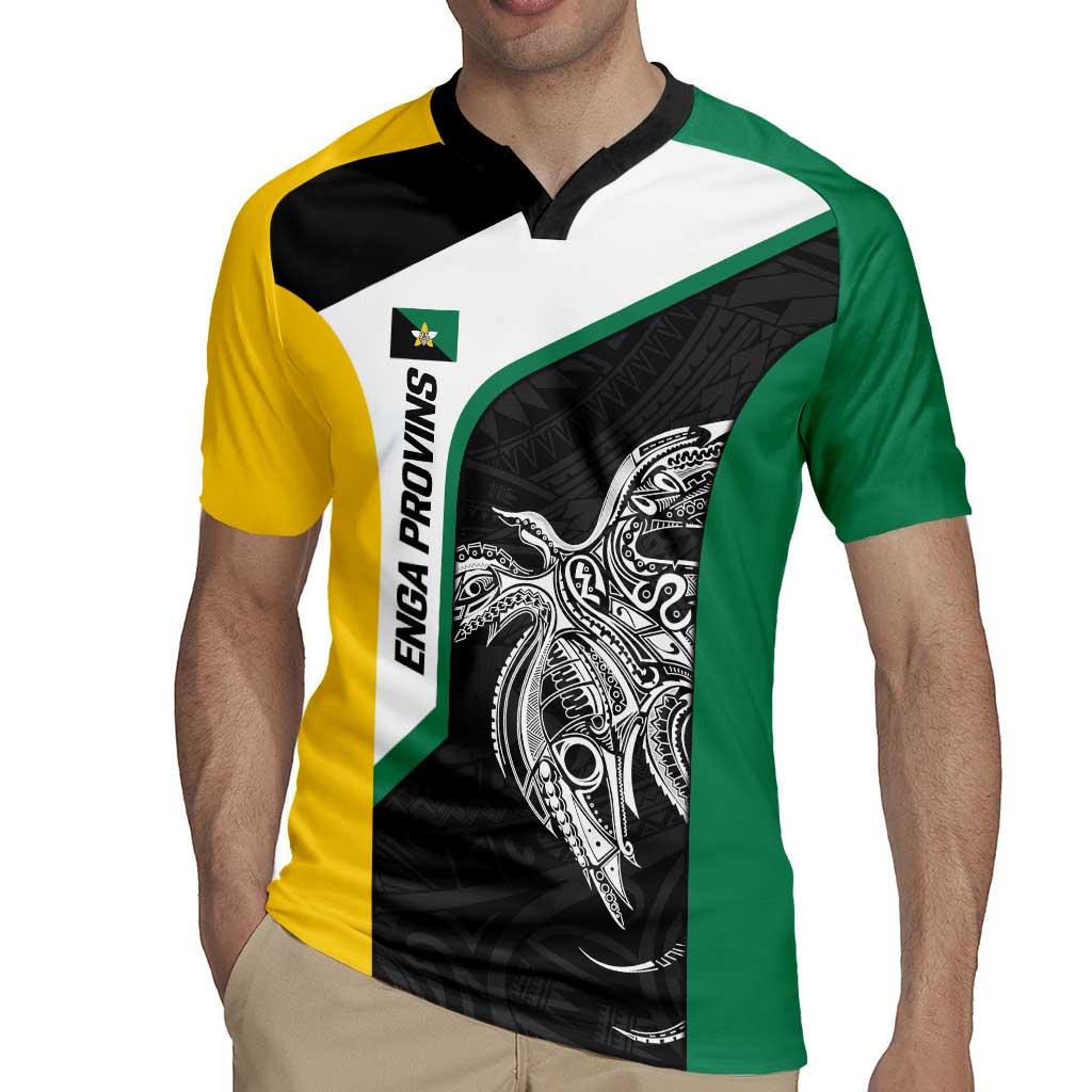 Personalised PNG Enga Province Rugby Jersey Bird of Paradise Tattoo Flag Motif LT9 - Polynesian Pride