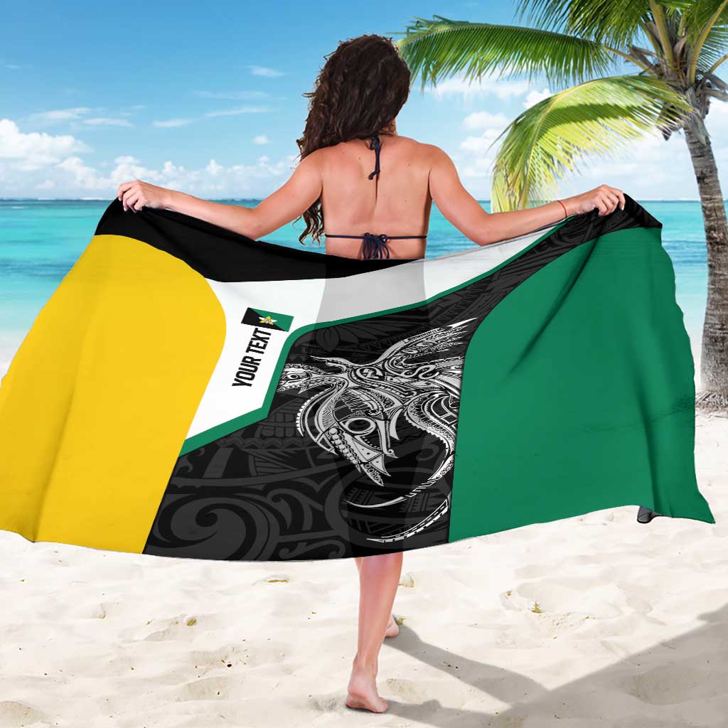 Personalised PNG Enga Province Sarong Bird of Paradise Tattoo Flag Motif LT9 - Polynesian Pride