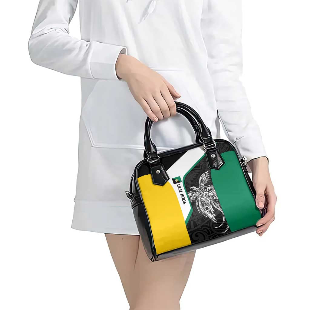 Personalised PNG Enga Province Shoulder Handbag Bird of Paradise Tattoo Flag Motif LT9 - Polynesian Pride