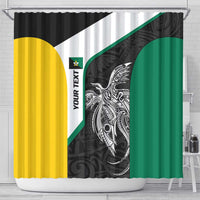 Personalised PNG Enga Province Shower Curtain Bird of Paradise Tattoo Flag Motif LT9 - Polynesian Pride