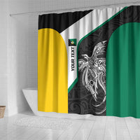 Personalised PNG Enga Province Shower Curtain Bird of Paradise Tattoo Flag Motif LT9 - Polynesian Pride