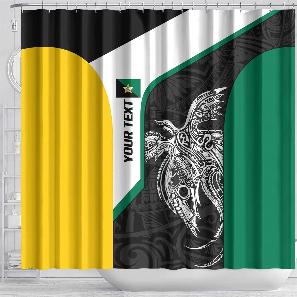 Personalised PNG Enga Province Shower Curtain Bird of Paradise Tattoo Flag Motif LT9 - Polynesian Pride