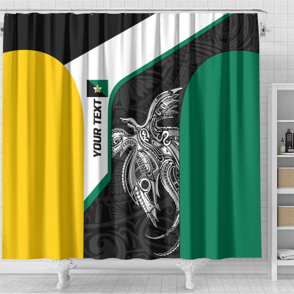 Personalised PNG Enga Province Shower Curtain Bird of Paradise Tattoo Flag Motif LT9 - Polynesian Pride