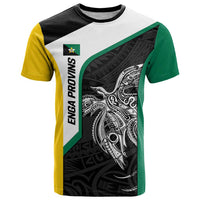 Personalised PNG Enga Province T Shirt Bird of Paradise Tattoo Flag Motif LT9 Green - Polynesian Pride