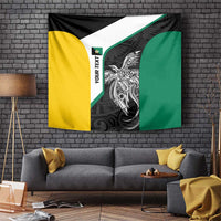 Personalised PNG Enga Province Tapestry Bird of Paradise Tattoo Flag Motif LT9 Green - Polynesian Pride