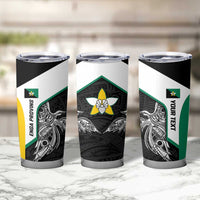 Personalised PNG Enga Province Tumbler Cup Bird of Paradise Tattoo Flag Motif LT9 - Polynesian Pride