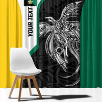 Personalised PNG Enga Province Window Curtain Bird of Paradise Tattoo Flag Motif LT9 - Polynesian Pride