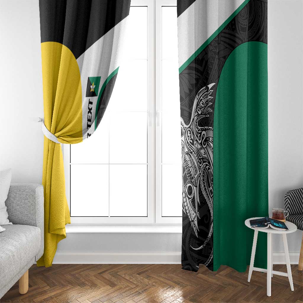 Personalised PNG Enga Province Window Curtain Bird of Paradise Tattoo Flag Motif LT9 - Polynesian Pride
