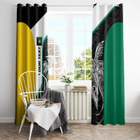 Personalised PNG Enga Province Window Curtain Bird of Paradise Tattoo Flag Motif LT9 - Polynesian Pride