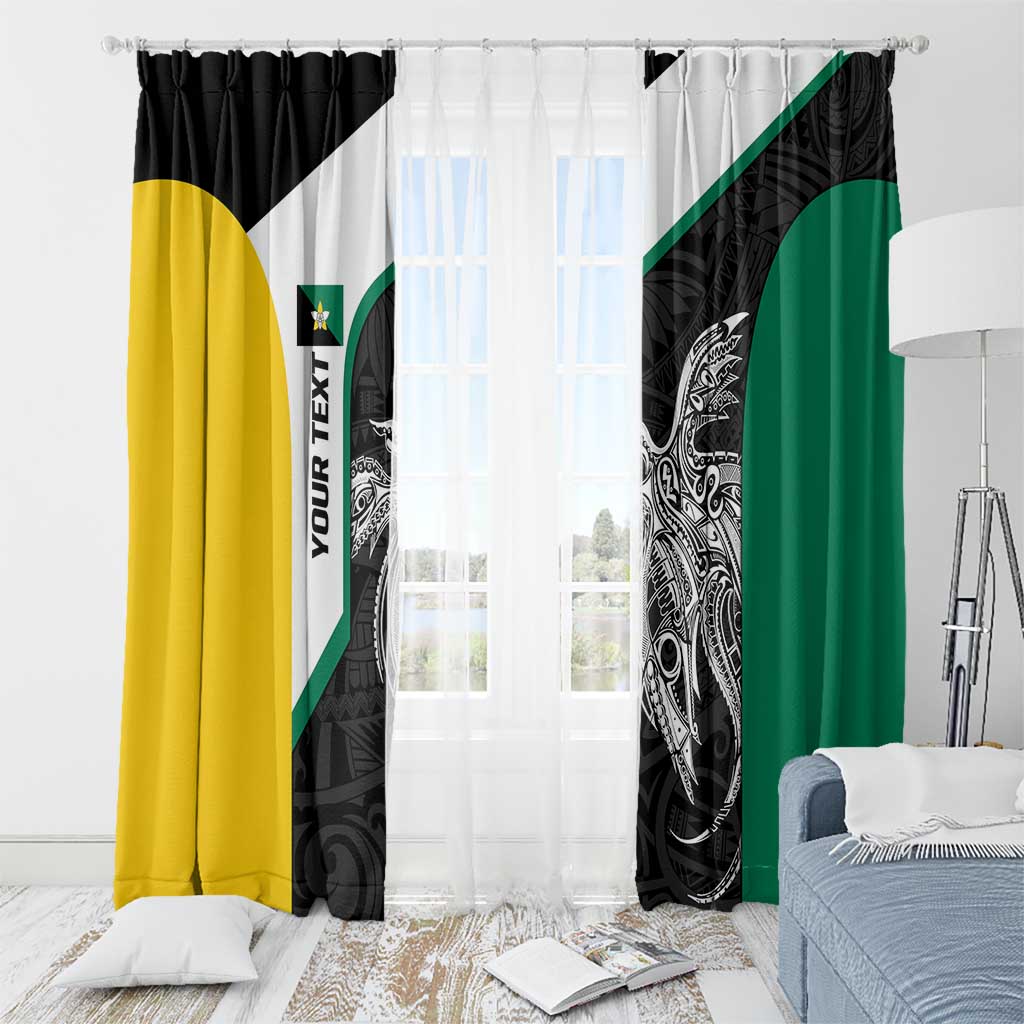 Personalised PNG Enga Province Window Curtain Bird of Paradise Tattoo Flag Motif LT9 - Polynesian Pride