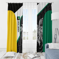 Personalised PNG Enga Province Window Curtain Bird of Paradise Tattoo Flag Motif LT9 - Polynesian Pride