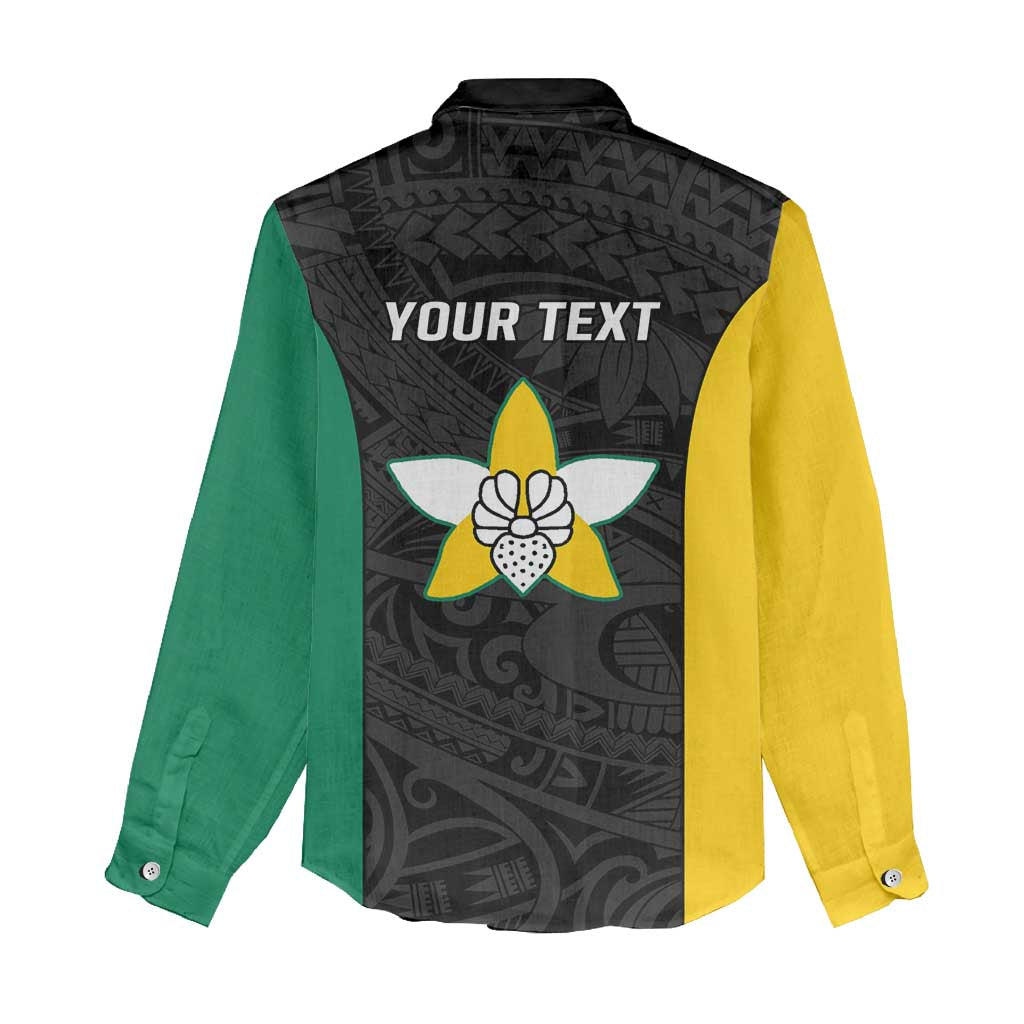 Personalised PNG Enga Province Women Casual Shirt Bird of Paradise Tattoo Flag Motif LT9 - Polynesian Pride