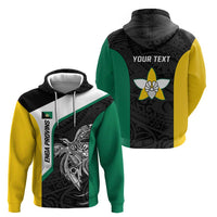 Personalised PNG Enga Province Zip Hoodie Bird of Paradise Tattoo Flag Motif LT9 - Polynesian Pride