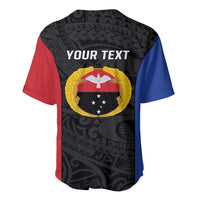 Personalised PNG Gulf Province Baseball Jersey Bird of Paradise Tattoo Flag Motif LT9 - Polynesian Pride