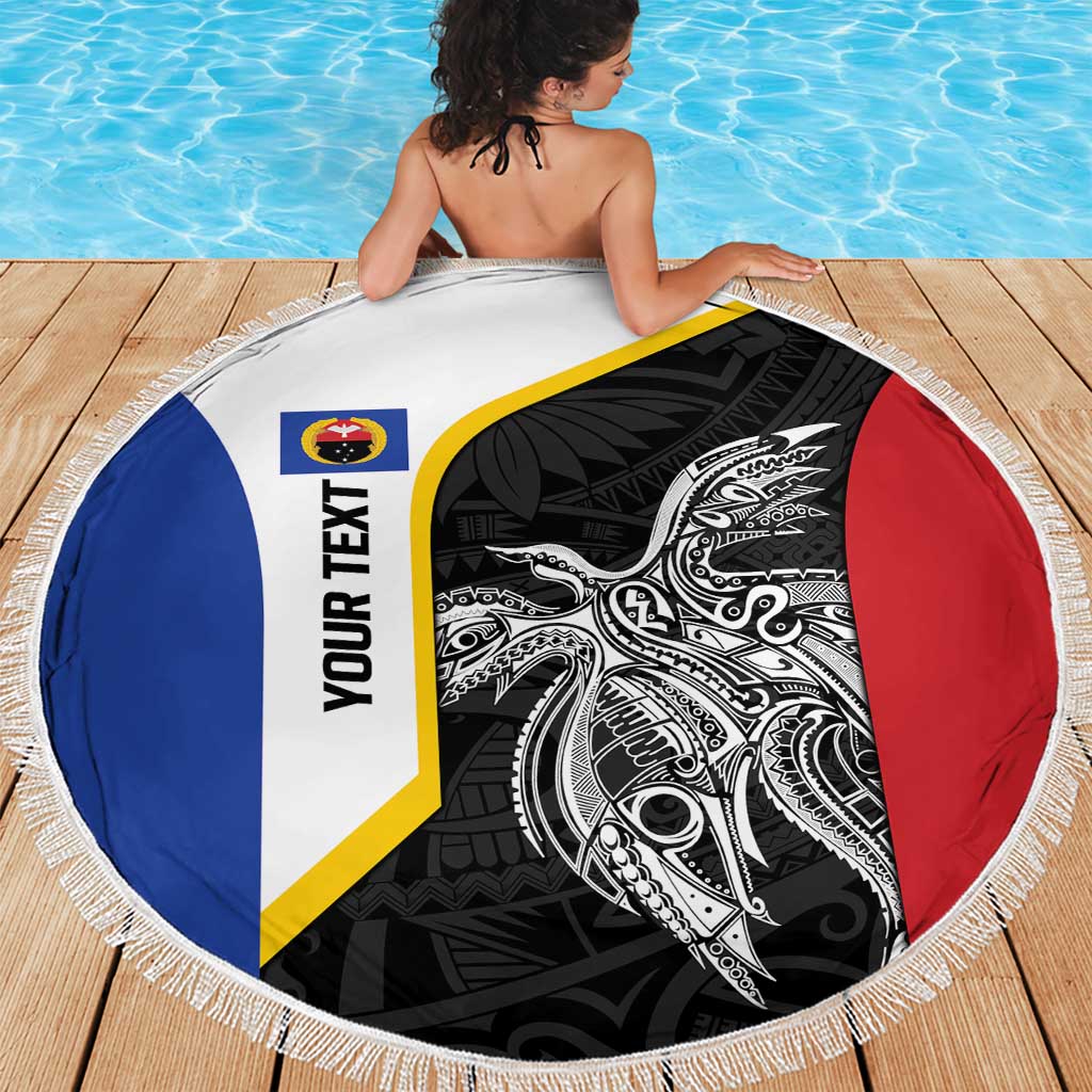 Personalised PNG Gulf Province Beach Blanket Bird of Paradise Tattoo Flag Motif LT9 - Polynesian Pride