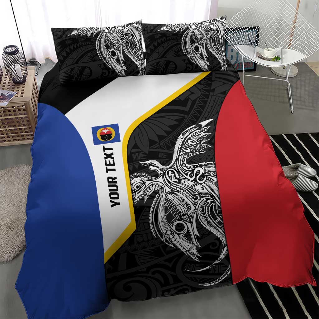 Personalised PNG Gulf Province Bedding Set Bird of Paradise Tattoo Flag Motif LT9 - Polynesian Pride