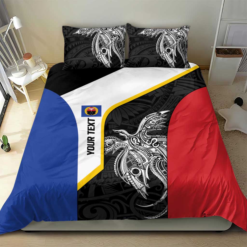 Personalised PNG Gulf Province Bedding Set Bird of Paradise Tattoo Flag Motif LT9 - Polynesian Pride
