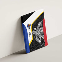 Personalised PNG Gulf Province Canvas Wall Art Bird of Paradise Tattoo Flag Motif LT9 - Polynesian Pride