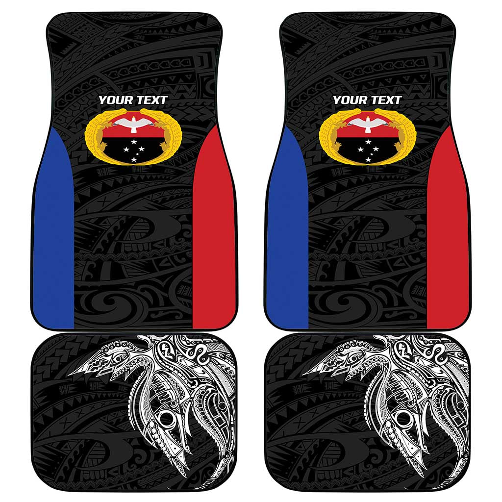 Personalised PNG Gulf Province Car Mats Bird of Paradise Tattoo Flag Motif LT9 - Polynesian Pride