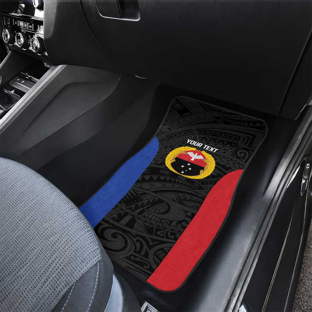 Personalised PNG Gulf Province Car Mats Bird of Paradise Tattoo Flag Motif LT9 - Polynesian Pride