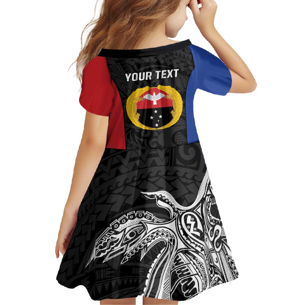 Personalised PNG Gulf Province Family Matching Mermaid Dress and Hawaiian Shirt Bird of Paradise Tattoo Flag Motif LT9 - Polynesian Pride
