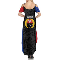 Personalised PNG Gulf Province Family Matching Summer Maxi Dress and Hawaiian Shirt Bird of Paradise Tattoo Flag Motif LT9 - Polynesian Pride