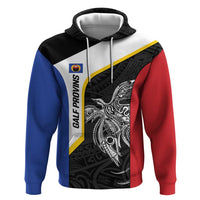 Personalised PNG Gulf Province Hoodie Bird of Paradise Tattoo Flag Motif LT9 Pullover Hoodie Black - Polynesian Pride