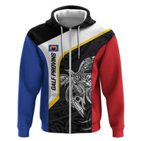 Personalised PNG Gulf Province Hoodie Bird of Paradise Tattoo Flag Motif LT9 Zip Hoodie Black - Polynesian Pride