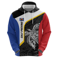 Personalised PNG Gulf Province Hoodie Bird of Paradise Tattoo Flag Motif LT9 - Polynesian Pride