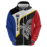 Personalised PNG Gulf Province Hoodie Bird of Paradise Tattoo Flag Motif LT9 - Polynesian Pride