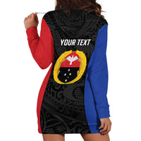 Personalised PNG Gulf Province Hoodie Dress Bird of Paradise Tattoo Flag Motif LT9 - Polynesian Pride