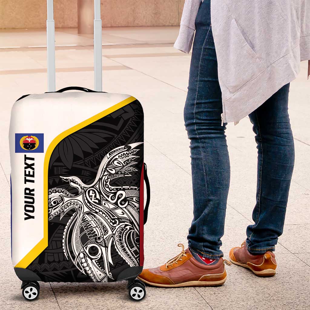 Personalised PNG Gulf Province Luggage Cover Bird of Paradise Tattoo Flag Motif - Polynesian Pride