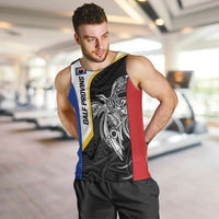 Personalised PNG Gulf Province Men Tank Top Bird of Paradise Tattoo Flag Motif LT9 Black - Polynesian Pride