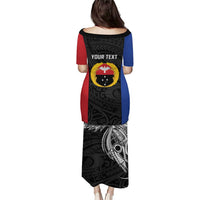 Personalised PNG Gulf Province Puletasi Bird of Paradise Tattoo Flag Motif LT9 - Polynesian Pride