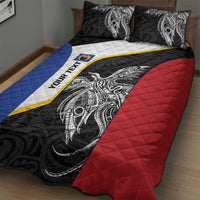 Personalised PNG Gulf Province Quilt Bed Set Bird of Paradise Tattoo Flag Motif LT9 - Polynesian Pride